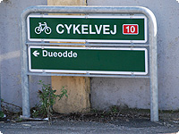 Skantravel.de daenemark, fahrrad, radweg, schild