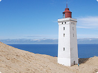 leuchtturm, duene, strand, daenemark, nordsee